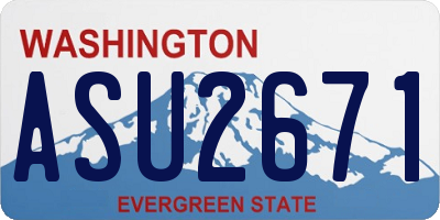 WA license plate ASU2671