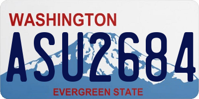 WA license plate ASU2684