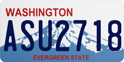 WA license plate ASU2718