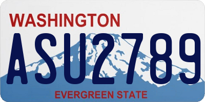 WA license plate ASU2789