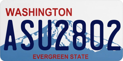 WA license plate ASU2802