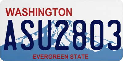 WA license plate ASU2803