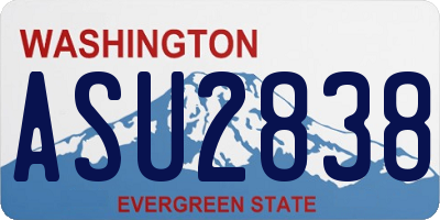 WA license plate ASU2838
