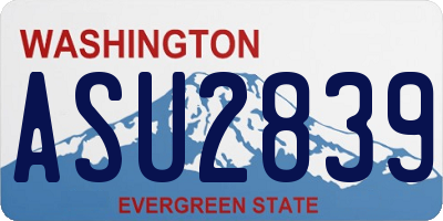 WA license plate ASU2839