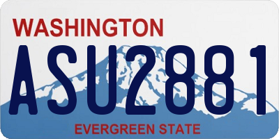 WA license plate ASU2881