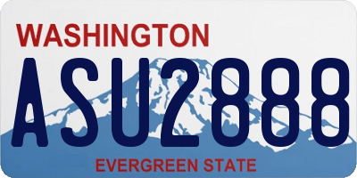 WA license plate ASU2888