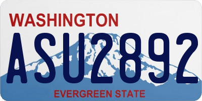 WA license plate ASU2892