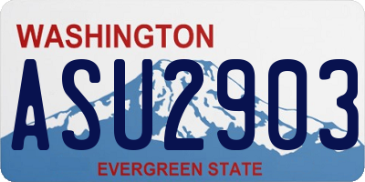 WA license plate ASU2903