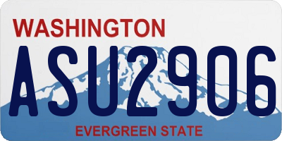 WA license plate ASU2906