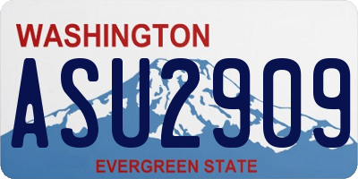 WA license plate ASU2909