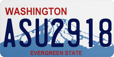 WA license plate ASU2918