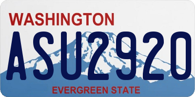 WA license plate ASU2920