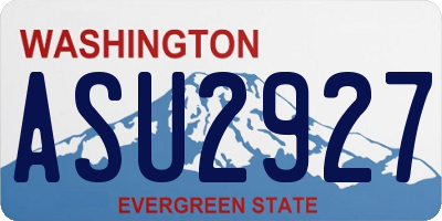 WA license plate ASU2927