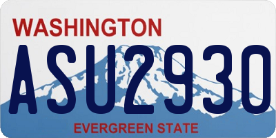 WA license plate ASU2930