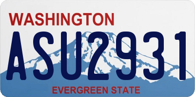 WA license plate ASU2931