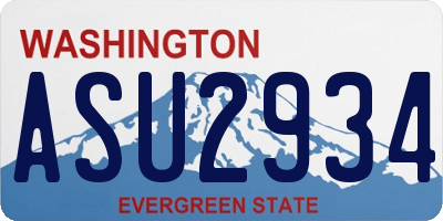 WA license plate ASU2934