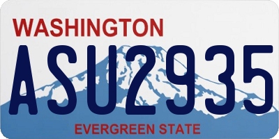 WA license plate ASU2935