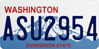 WA license plate ASU2954