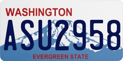 WA license plate ASU2958