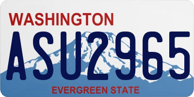 WA license plate ASU2965