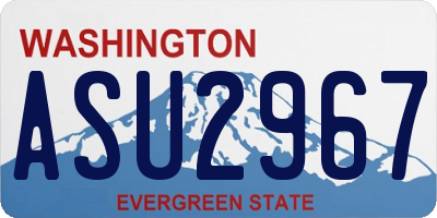 WA license plate ASU2967