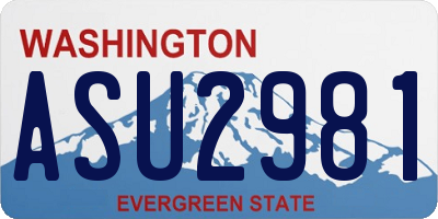 WA license plate ASU2981
