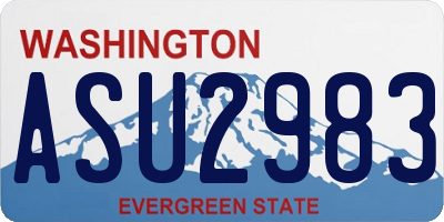 WA license plate ASU2983