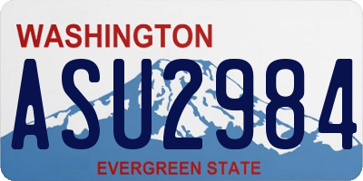 WA license plate ASU2984