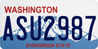 WA license plate ASU2987