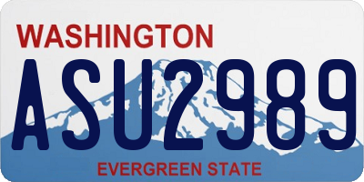 WA license plate ASU2989