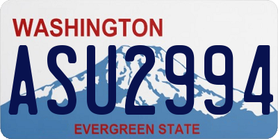 WA license plate ASU2994