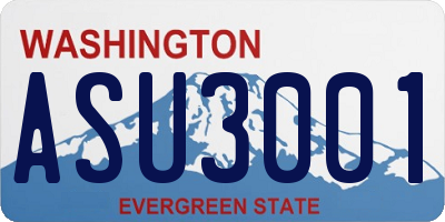 WA license plate ASU3001