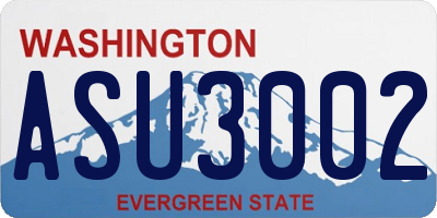 WA license plate ASU3002