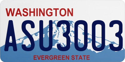 WA license plate ASU3003