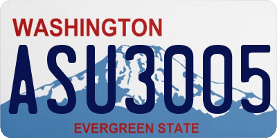 WA license plate ASU3005