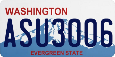 WA license plate ASU3006