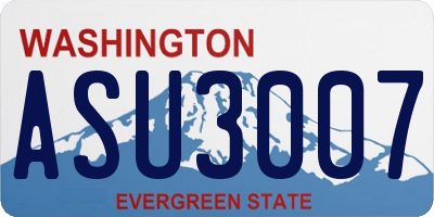 WA license plate ASU3007