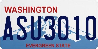 WA license plate ASU3010
