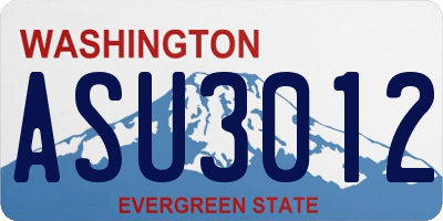 WA license plate ASU3012