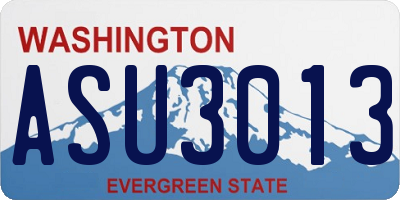 WA license plate ASU3013