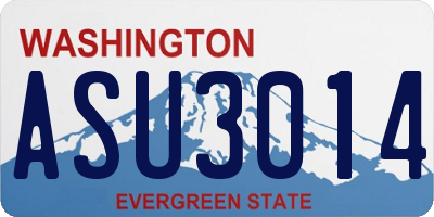 WA license plate ASU3014