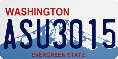 WA license plate ASU3015