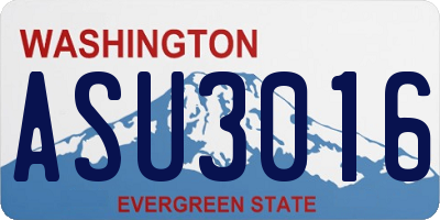 WA license plate ASU3016