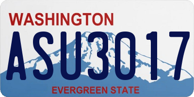WA license plate ASU3017