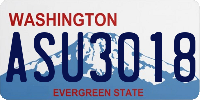 WA license plate ASU3018