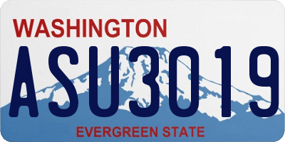 WA license plate ASU3019