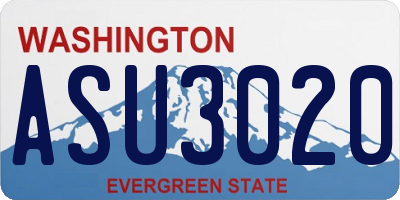 WA license plate ASU3020