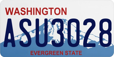 WA license plate ASU3028