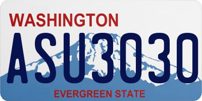 WA license plate ASU3030