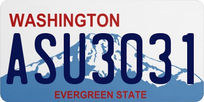 WA license plate ASU3031